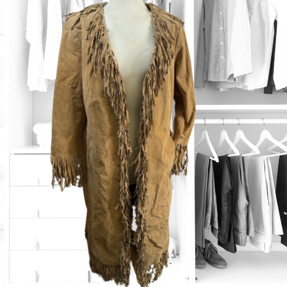 Via Accenti Suede West Coat with Fringe Size 22W